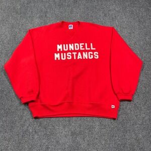 Russell Athletic Mundell Mustangs Sweatshirt Mens Large Vintage Made in USA Red